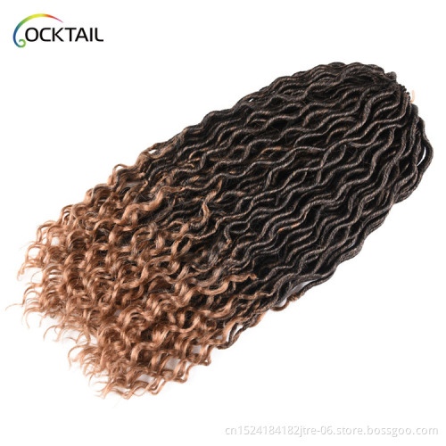 10 12 14 16 20 30 inch goddess faux locs crochet braid hair, 2x mambo 30 strands ombre color curly faux locs hair extensions